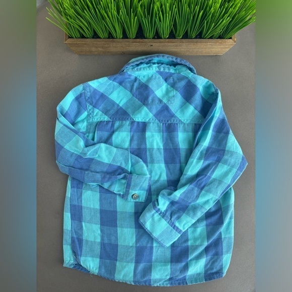 U.S Polo Assn. Blue Plaid Button Down Size 4T - Picture 2 of 6